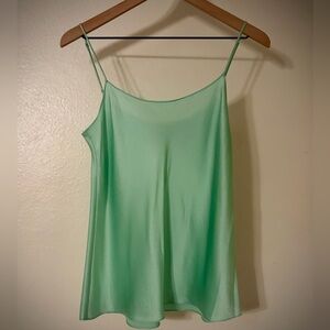 Light Green Silk Spaghetti Strap Tank Top